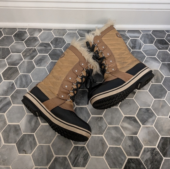 Sorel Women's Tan Tofino Waterproof Faux Fur Trim Winter Snow Boots Size 3 - Picture 7 of 9